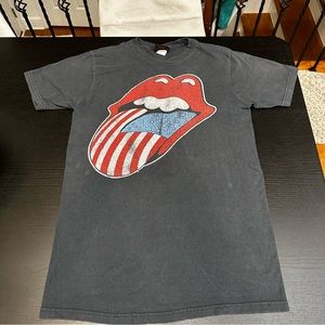 The Rolling Stones Classic American Flag Tongue Graphic T-Shirt Official Medium